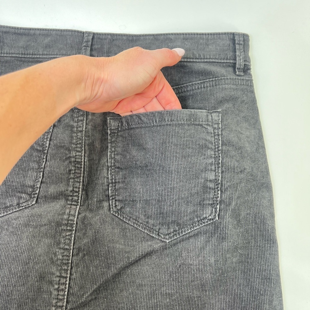 NWT Made And Loved Ann Taylor Loft Gray Corduroy Cotton Mini Skirt Size 27 or 4 - Picture 10 of 12